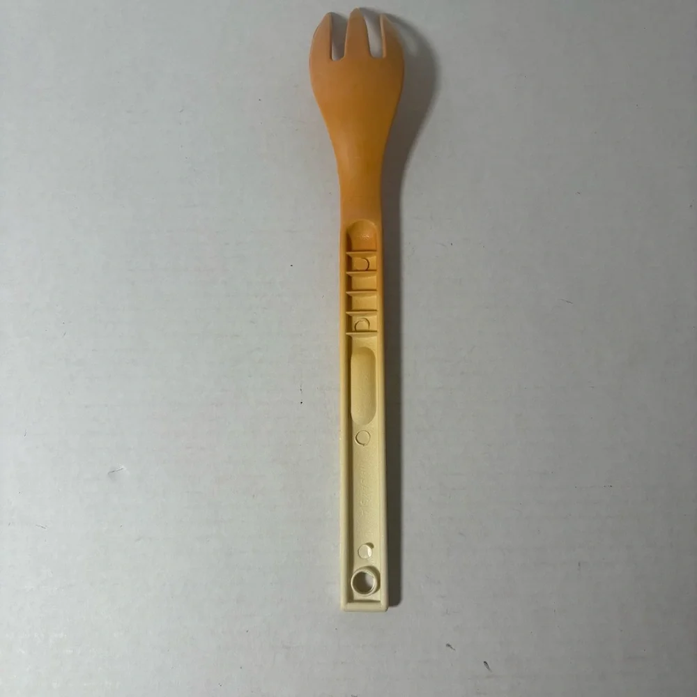 Vintage Discontinued Farberware Plastic Yellow Serving Fork